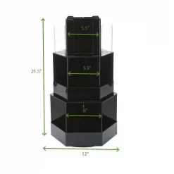 Brand new 💯 Mind Reader Black 18-Compartment 3-Tier Large Breakroom Condiment Organizer, Lazy Susan Coffee Condiment Organizer ✨ -Serveware Store Online unnamed file 1053