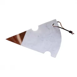 Cheap 😍 3R Studios Marble And Acacia Wood Cutting Board With Cheese Slice Shape 😉