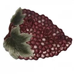 Deals 👍 Certified International Gilded Wine Purple Ceramic 16 In. 3-D Grape Platter 💯