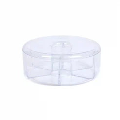 Coupon 🥰 Mind Reader Clear Acrylic Tea Bag Storage And Organizer 6-Compartment Tea Bag Holder With Lid, Round Pantry Organizer For Kitchen ⭐