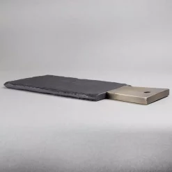 Wholesale 🎁 Creative Home Natural Slate Stone 13 In. X 5 In. X 1/2 In. H Black Cheese Serving Paddle Board With Stainless Steel Copper Trim Handle 🔔 -Serveware Store Online unnamed file 1097