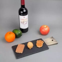 Wholesale 🎁 Creative Home Natural Slate Stone 13 In. X 5 In. X 1/2 In. H Black Cheese Serving Paddle Board With Stainless Steel Copper Trim Handle 🔔 -Serveware Store Online unnamed file 1099