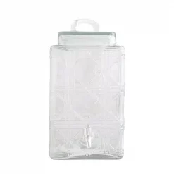 New 🤩 Gibson Home Jewelite 320 Oz. Clear Glass Drink Dispenser With Silver Spigot 🔔