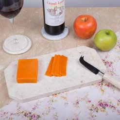 Budget 👍 Creative Home 12 In. X 6 In. Natural Champagne Marble Octagonal Cheese Board ❤️ -Serveware Store Online unnamed file 1217