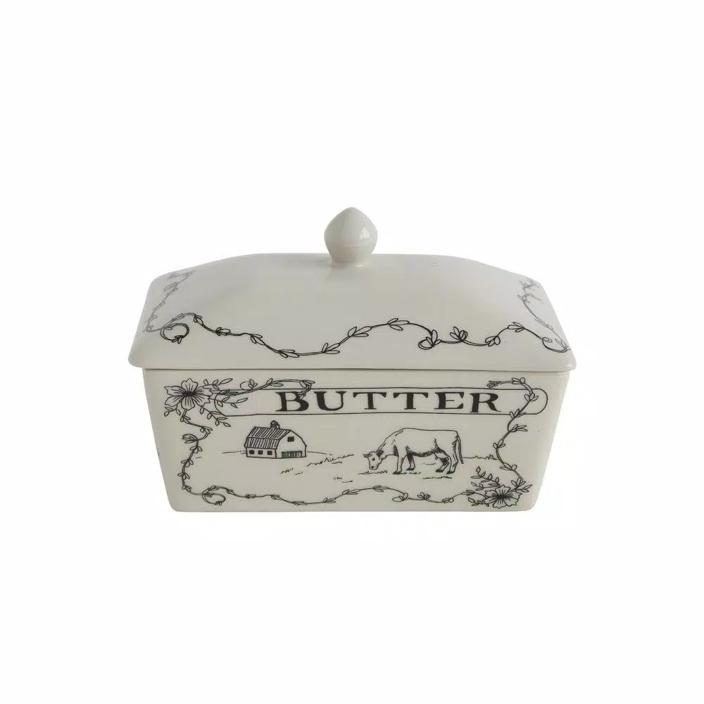 Brand new ๐ฅ 3R Studios 4 Oz. White And Black Stoneware Butter Dish With Lid โญ 6 Brand new ๐ฅ 3R Studios 4 Oz. White And Black Stoneware Butter Dish With Lid โญ - Image 4