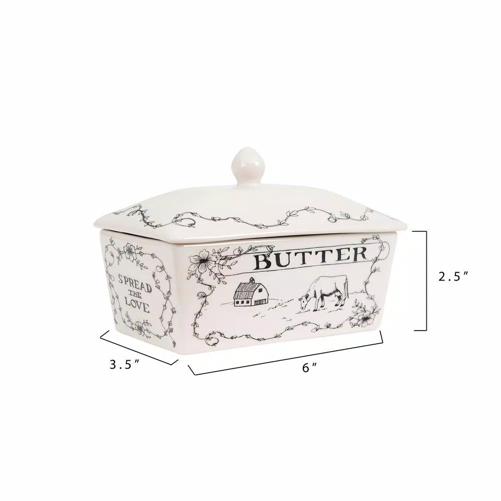 Brand new ๐ฅ 3R Studios 4 Oz. White And Black Stoneware Butter Dish With Lid โญ 7 Brand new ๐ฅ 3R Studios 4 Oz. White And Black Stoneware Butter Dish With Lid โญ - Image 5