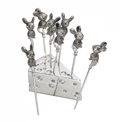 Outlet π€© Heim Concept 8 In. Silver Plated Metal Mice Cheese Picks With Crystal π