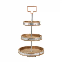 Best Pirce 🥰 Mind Reader 3-Tier Silver Cake Stand With Handle 💯