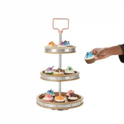 Best Pirce 🥰 Mind Reader 3-Tier Silver Cake Stand With Handle 💯 -Serveware Store Online unnamed file 1291