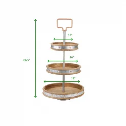 Best Pirce 🥰 Mind Reader 3-Tier Silver Cake Stand With Handle 💯 -Serveware Store Online unnamed file 1294