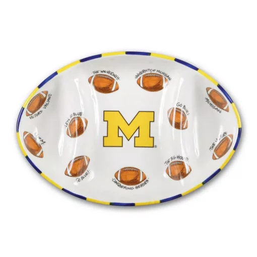 Hot Sale ⌛ Magnolia Lane Michigan Ceramic Football Tailgating Platter 🔥 -Serveware Store Online unnamed file 1301