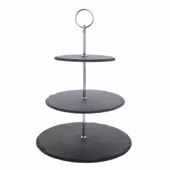 Hot Sale 💯 MALACASA 3-Tier Black Cupcake Tower Stand Slate Tiered Serving Stand Round Dessert Display Stand 🛒