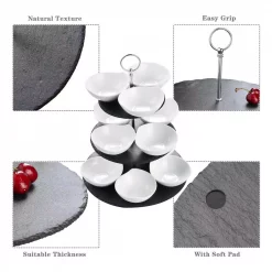 Hot Sale 💯 MALACASA 3-Tier Black Cupcake Tower Stand Slate Tiered Serving Stand Round Dessert Display Stand 🛒 -Serveware Store Online unnamed file 1311