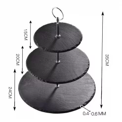 Hot Sale 💯 MALACASA 3-Tier Black Cupcake Tower Stand Slate Tiered Serving Stand Round Dessert Display Stand 🛒 -Serveware Store Online unnamed file 1312