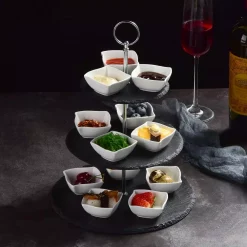 Hot Sale 💯 MALACASA 3-Tier Black Cupcake Tower Stand Slate Tiered Serving Stand Round Dessert Display Stand 🛒 -Serveware Store Online unnamed file 1313