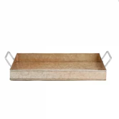 Wholesale 😀 Mind Reader Cooper Plated Galvanized Serving Tray With Handles Rectangular Tray, Brown ⭐