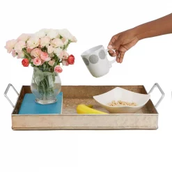 Wholesale 😀 Mind Reader Cooper Plated Galvanized Serving Tray With Handles Rectangular Tray, Brown ⭐ -Serveware Store Online unnamed file 1327