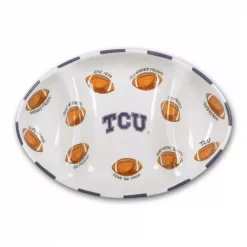 New 🎁 Magnolia Lane TCU Ceramic Football Tailgating Platter 🌟