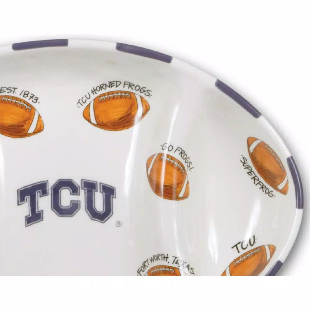 New ๐ Magnolia Lane TCU Ceramic Football Tailgating Platter ๐ 4 New ๐ Magnolia Lane TCU Ceramic Football Tailgating Platter ๐ - Image 2