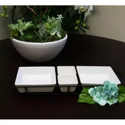 Best deal 🌟 Gibson Gracious Dining 5-Pieces White Porcelain Serving Set With Metal Rack ⌛ -Serveware Store Online unnamed file 1344