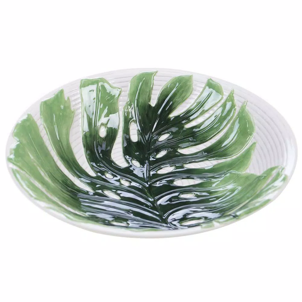 New ๐ Certified International Palm Leaves 96 Oz. 3-D Embossed Serving Bowl ๐ 3 New ๐ Certified International Palm Leaves 96 Oz. 3-D Embossed Serving Bowl ๐