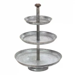 Serveware Store Online 32 Best Sale ๐ฅฐ LITTON LANE 3-Tier Farmhouse Iron Cake Stand In Gray โ