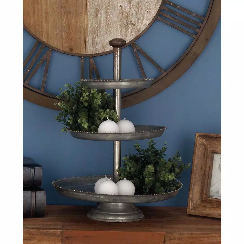 Best Sale 🥰 LITTON LANE 3-Tier Farmhouse Iron Cake Stand In Gray ⌛ 4 Best Sale 🥰 LITTON LANE 3-Tier Farmhouse Iron Cake Stand In Gray ⌛ - Image 2
