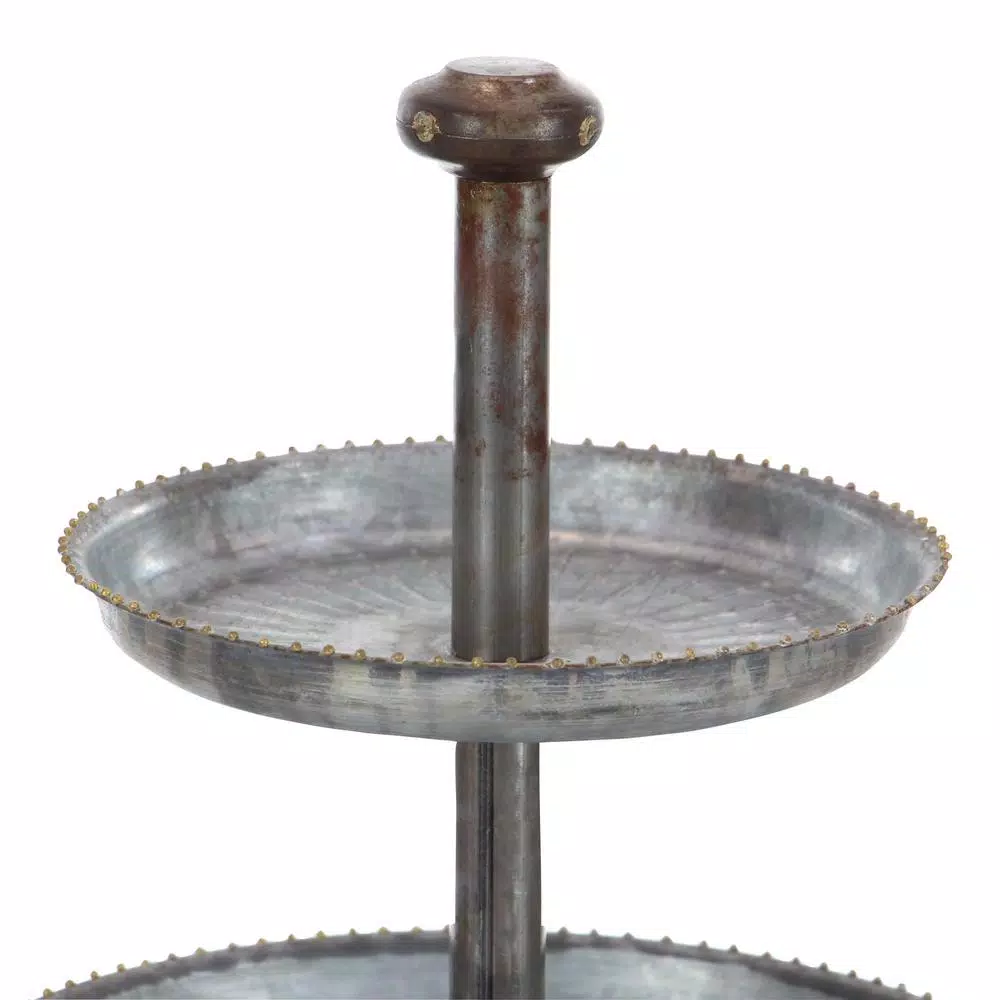 Best Sale 🥰 LITTON LANE 3-Tier Farmhouse Iron Cake Stand In Gray ⌛ 6 Best Sale 🥰 LITTON LANE 3-Tier Farmhouse Iron Cake Stand In Gray ⌛ - Image 4