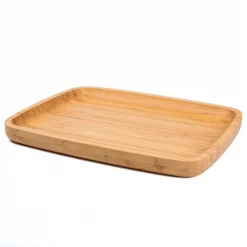 New ๐ Creative Home 11 In. L X 14 In. W Natural Bamboo Rectangular Serving Tray Coffee Tea Platter Dessert Fruit Plate ๐