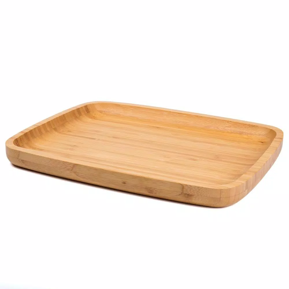 New π Creative Home 11 In. L X 14 In. W Natural Bamboo Rectangular Serving Tray Coffee Tea Platter Dessert Fruit Plate π 3 New π Creative Home 11 In. L X 14 In. W Natural Bamboo Rectangular Serving Tray Coffee Tea Platter Dessert Fruit Plate π