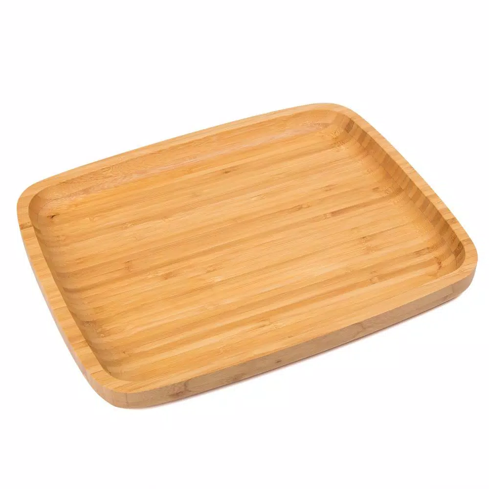 New π Creative Home 11 In. L X 14 In. W Natural Bamboo Rectangular Serving Tray Coffee Tea Platter Dessert Fruit Plate π 5 New π Creative Home 11 In. L X 14 In. W Natural Bamboo Rectangular Serving Tray Coffee Tea Platter Dessert Fruit Plate π - Image 3