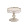 Outlet 💯 LITTON LANE 10 In. W X 9 In. H Round Whitewashed And Rust Brown Cake Stand With Cutout Bunting Overhang 😉 -Serveware Store Online unnamed file 138