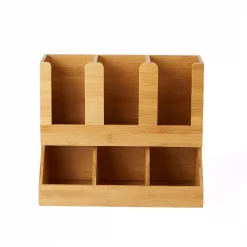 Cheapest 💯 Mind Reader Brown 6 Compartment Upright Coffee Condiment And Cup Organizer 🛒 -Serveware Store Online unnamed file 1405