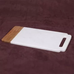Cheapest 🔔 Creative Home “Taj Elite” Creamy White Marble With Mango Wood 18 In. X 9 In. Handled Board 🎉