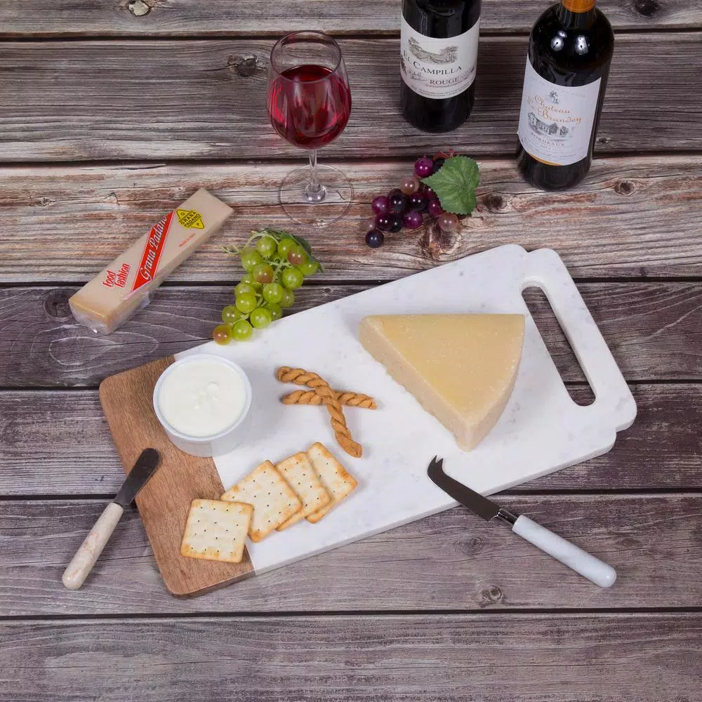 Cheapest π Creative Home βTaj Eliteβ Creamy White Marble With Mango Wood 18 In. X 9 In. Handled Board π 6 Cheapest π Creative Home βTaj Eliteβ Creamy White Marble With Mango Wood 18 In. X 9 In. Handled Board π - Image 4