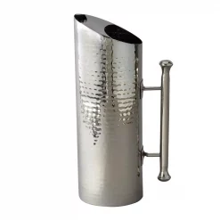 Brand new 👍 Elegance 60 Oz. 🔨 Hammered Stainless Steel Cylindrical Pitcher 💯