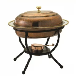 Best Pirce 🔔 Old Dutch 6 Qt. 16.5 In. X 12.75 In. X 19 In. Oval Antique Copper Over Stainless Steel Chafing Dish ⭐
