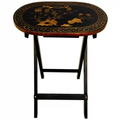 Outlet 😉 Oriental Furniture Oriental Furniture 17 In. X 11 In. Rosewood TV Tray In Antique Gold (4-Pack) ✔️ -Serveware Store Online unnamed file 152