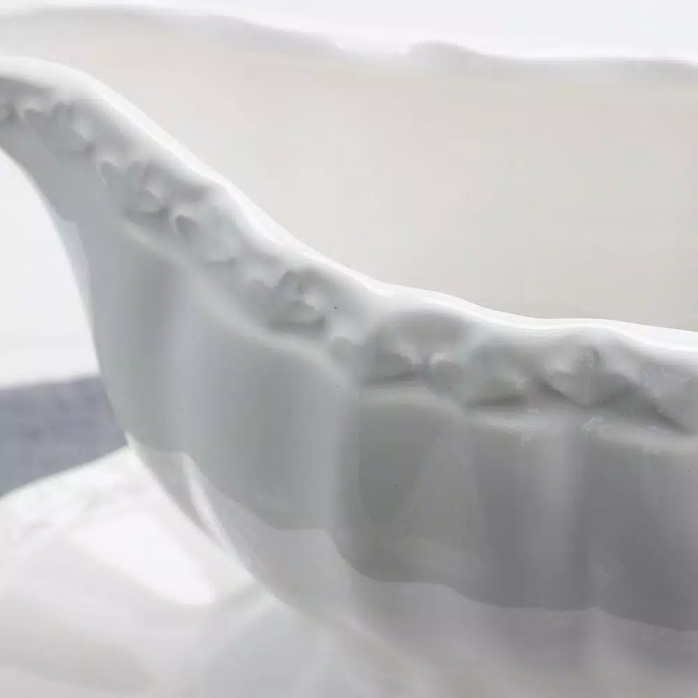 Brand new ✔️ Gibson Home Caf Posh 15 Oz.White Color Gravy Boat With Saucer 🔔 3 Brand new ✔️ Gibson Home Caf Posh 15 Oz.White Color Gravy Boat With Saucer 🔔 - Image 2