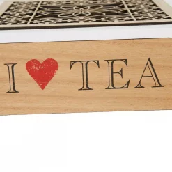 Budget 😍 Mind Reader Brown Tea Box Storage Holder With Wood Floral Pattern 🎁 -Serveware Store Online unnamed file 181