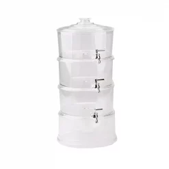 Outlet 😉 Mind Reader 3 Gal. Clear Plastic Beverage Dispenser With Ice Bottom, 3-Tier Stackable Drink Holder With Lids 👏