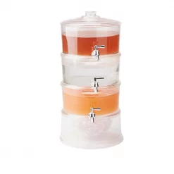 Outlet 😉 Mind Reader 3 Gal. Clear Plastic Beverage Dispenser With Ice Bottom, 3-Tier Stackable Drink Holder With Lids 👏 -Serveware Store Online unnamed file 215