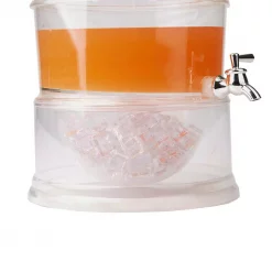 Outlet 😉 Mind Reader 3 Gal. Clear Plastic Beverage Dispenser With Ice Bottom, 3-Tier Stackable Drink Holder With Lids 👏 -Serveware Store Online unnamed file 216