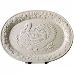 Best Sale 🥰 Ovente 13.4 In. White Turkey Ceramic Serving Platter ✔️