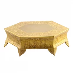 Hot Sale 🌟 Benzara Hexagonal 14 In. Gold Metal Wedding Cake Stand ✔️