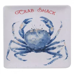 Best Pirce ⌛ Certified International Nautical Life Multi-Colored 12.5 In. Earthenware Square Crab Platter 👍