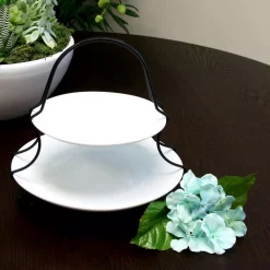 Buy π GIBSON Elite Gracious Dining 3-Piece White Porcelain 2-Tiered Serving Set With Metal Rack π 8 Buy π GIBSON Elite Gracious Dining 3-Piece White Porcelain 2-Tiered Serving Set With Metal Rack π -Serveware Store Online unnamed file 32