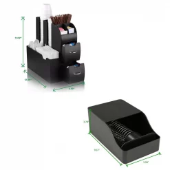 Budget 🛒 Mind Reader Coffee/Condiment Organizer With Sleeve Dispenser, Space Saver, Black ⭐ -Serveware Store Online unnamed file 326
