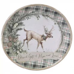 Coupon 🎉 Certified International Holly And Ivy Multi-Colored 13 In. Earthenware Round Platter ⭐