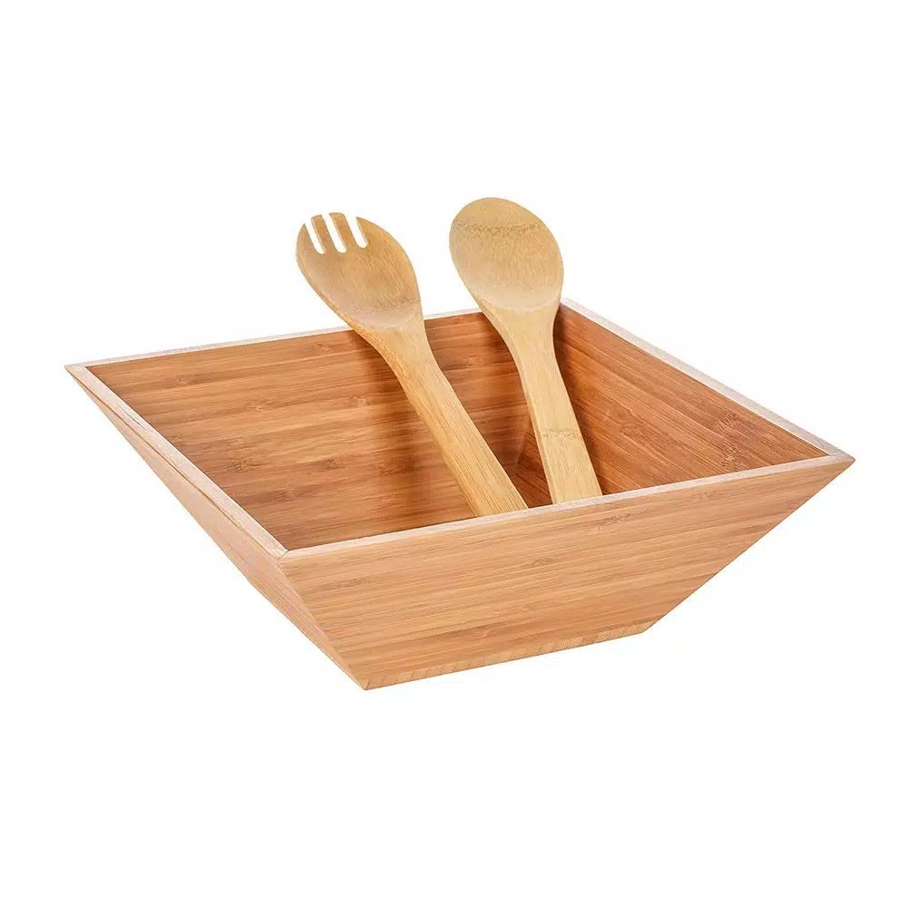 Promo 💯 Heim Concept 4-Piece Bamboo Serving Bowl Set With Serving Hands 🥰 4 Promo 💯 Heim Concept 4-Piece Bamboo Serving Bowl Set With Serving Hands 🥰 - Image 2